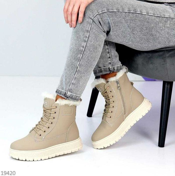 Натуральна шкіра!Зима! Круті черевики на натур.хутрі!