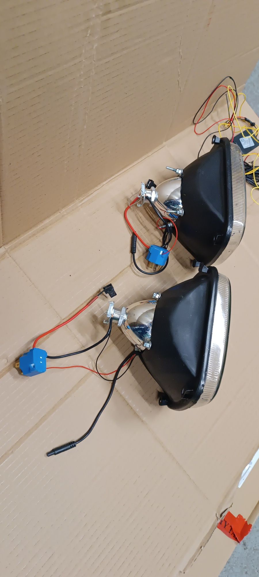 Fiat 126p lampy tuningowe ringi LED gładkie szkło clear custom