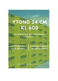 YTONG 24 cm kl 600 PP4/0,6 S+GT Gazobeton Beton komórkowy