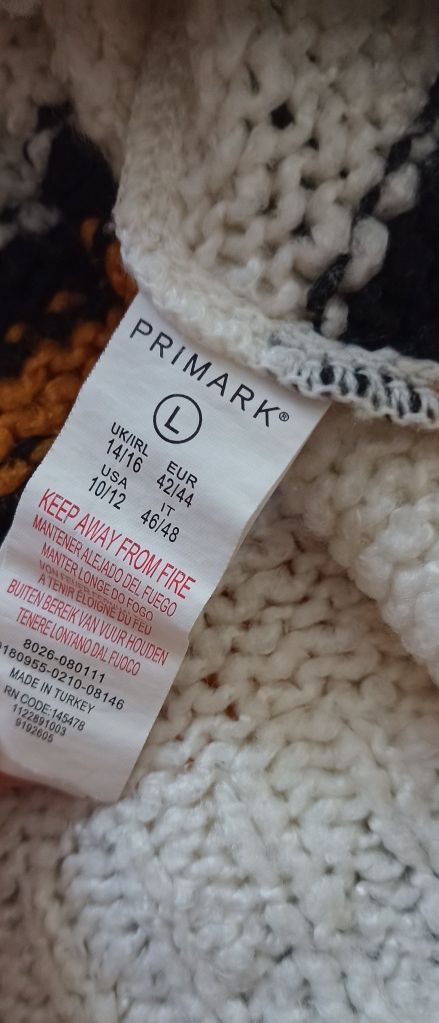 Swetr w kolorowe pasy PRIMARK rozmiar L