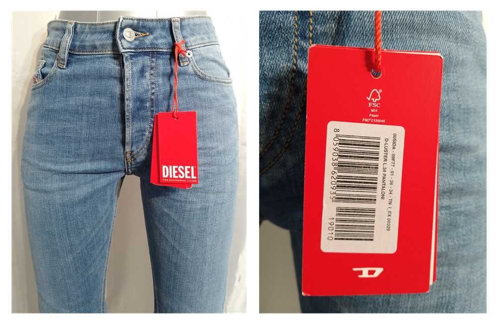 Diesel d-luster calças de ganga para homem (331)