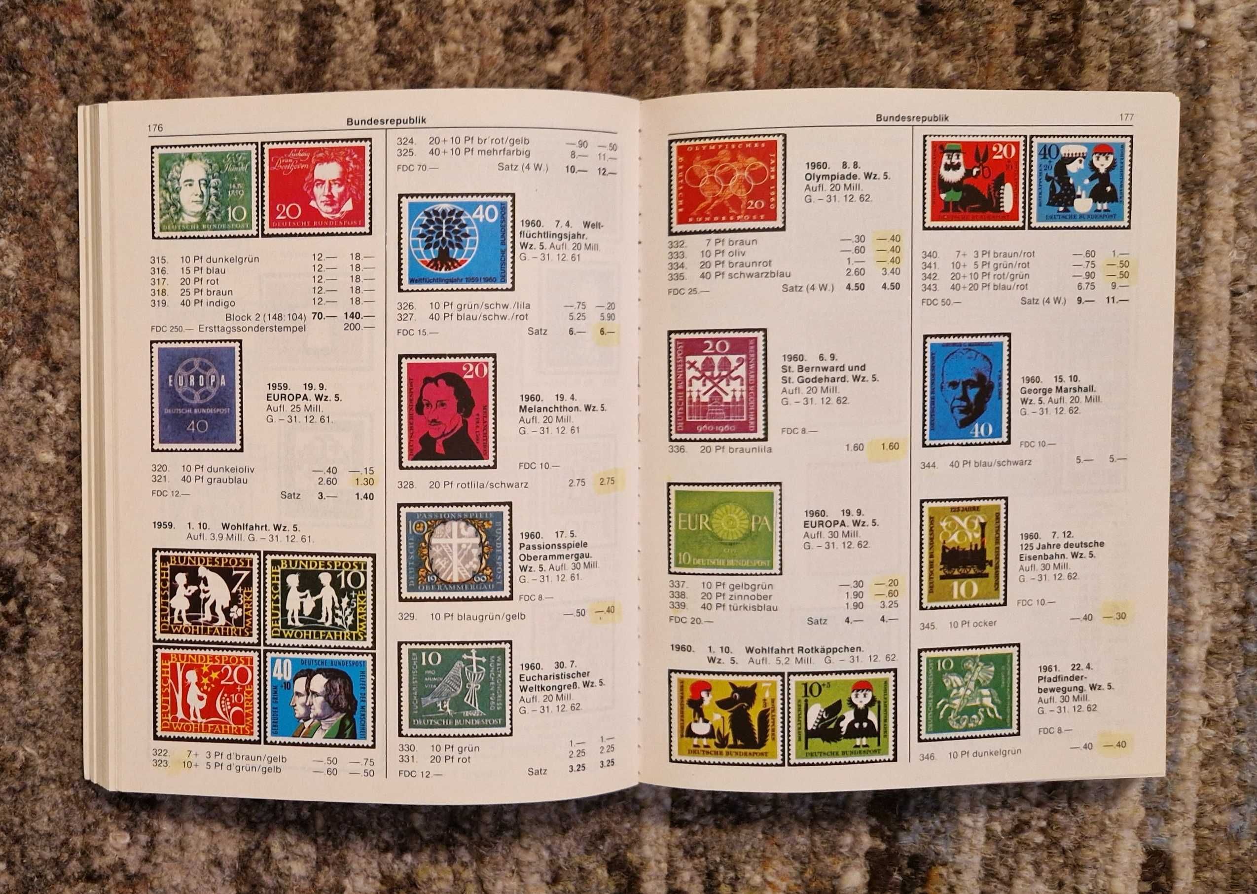 Katalog znaczków pocztowych Philex - Niemcy 1988