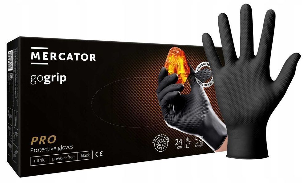 Rękawice Nitrylowe 50 Szt. 8-M Gogrip Black