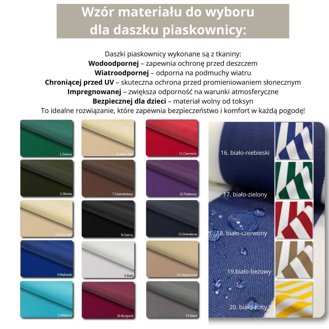 drewniana piaskownica z daszkiem, parasolem - producent