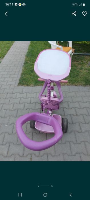 Rowerek trójkołowy 4 w 1 Little Tikes, daszek,