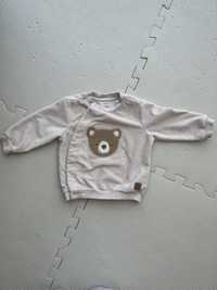 Bluza niemowlęca beżowa kopertowa z misiem Smyk rozmiar 68