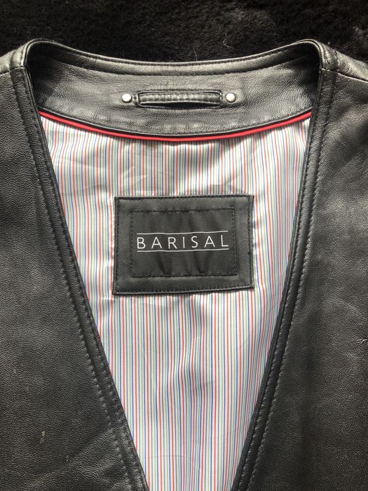 Czarna męska kamizelka skórzana Barisal - Rozmiar S/M