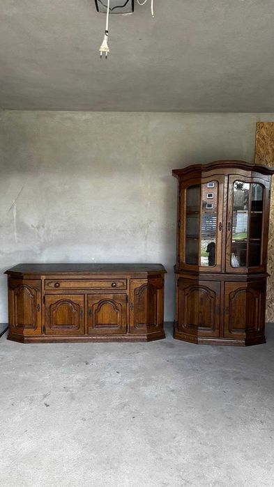 Masywny zestaw komoda witryna FLANDERN stan bdb DOWÓZ WYSYŁKA