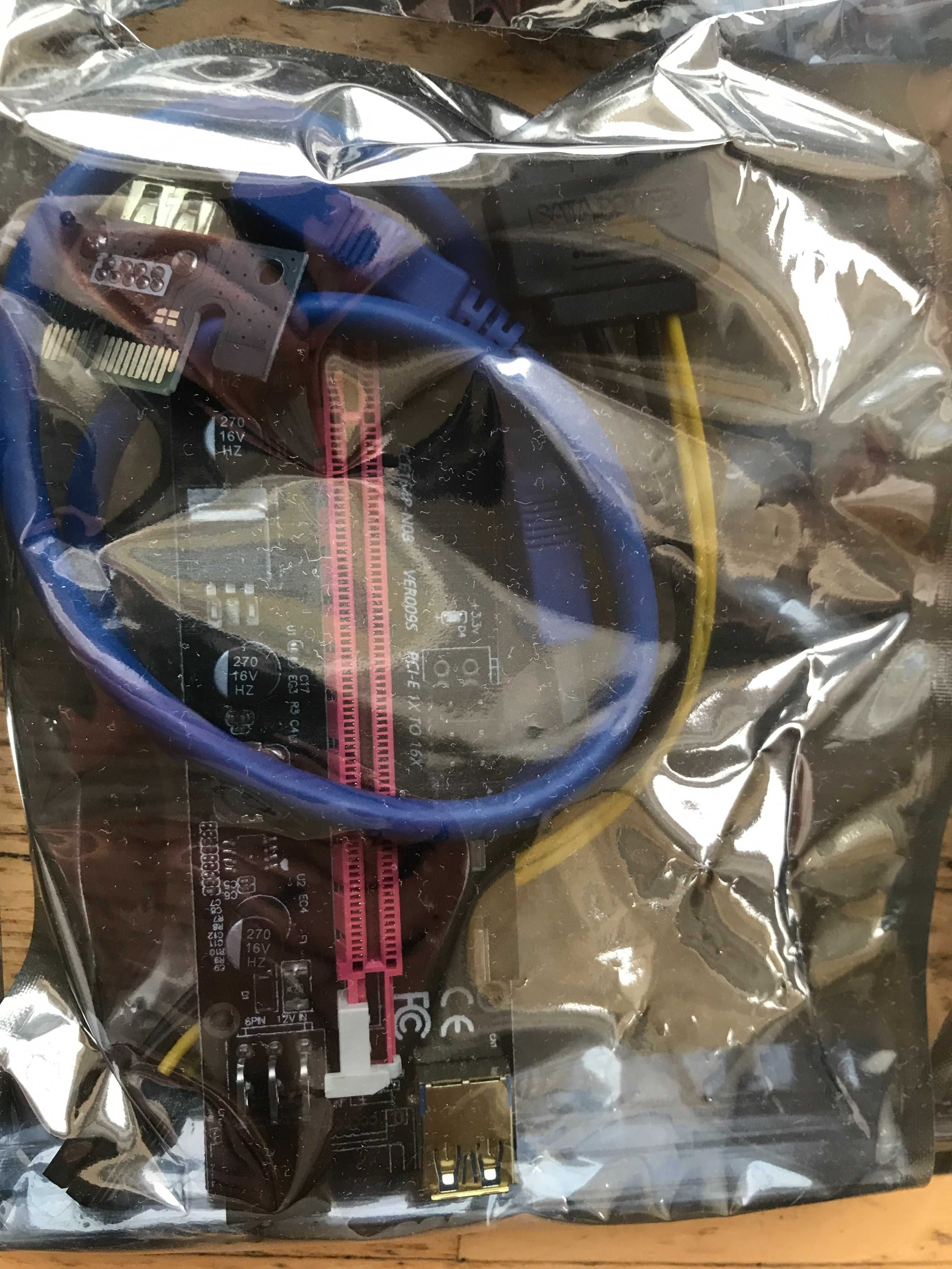 Taśma Riser USB 3.0 PCI-E 1x-16x 6PIN SATA Molex 009S