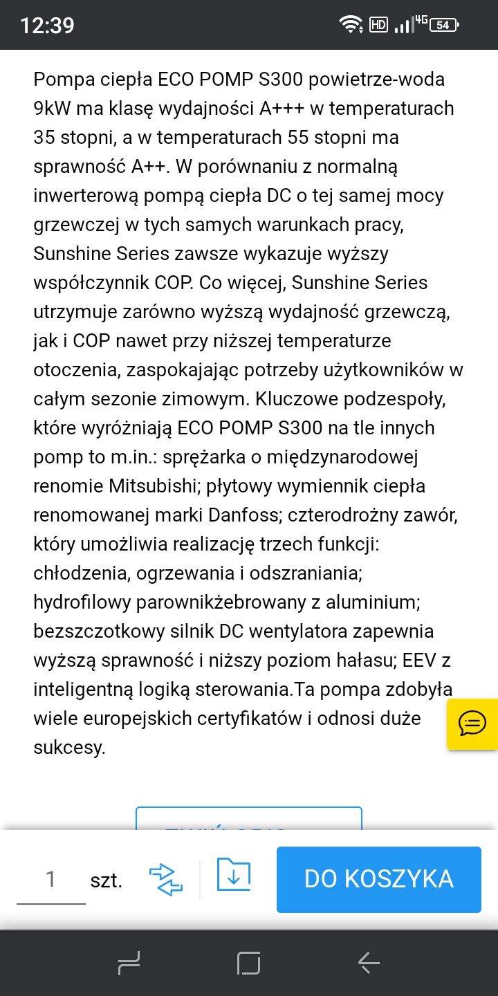 Pompa ciepła Ecopomp 9kw