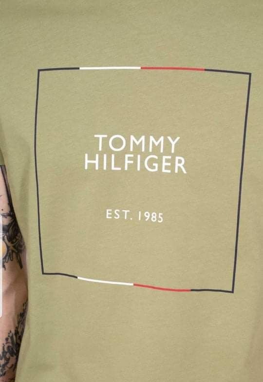 T-shirt męski Tommy Hilfiger oliwkowy granatowy r. S