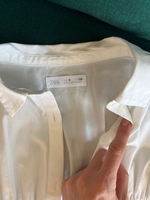 Zara koszula biala 128 cm