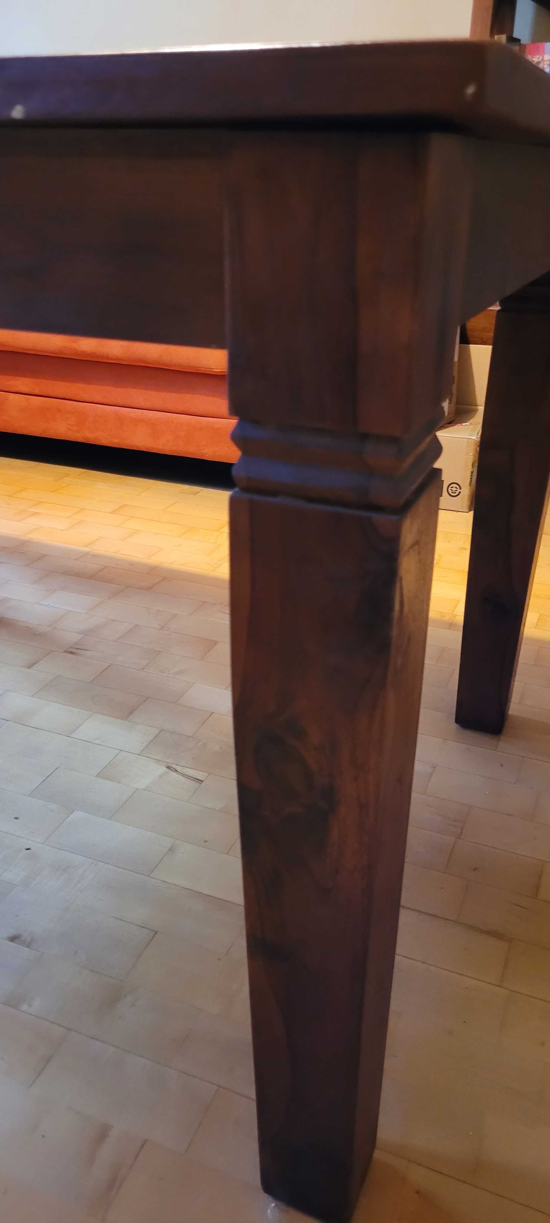 Stół + 3 krzesła + 1 mały fotel z drewna egzotycznego, tekowego