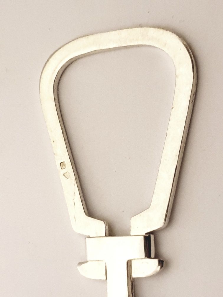 Vintage porta chaves bulldog em prata portuguesa contrastada