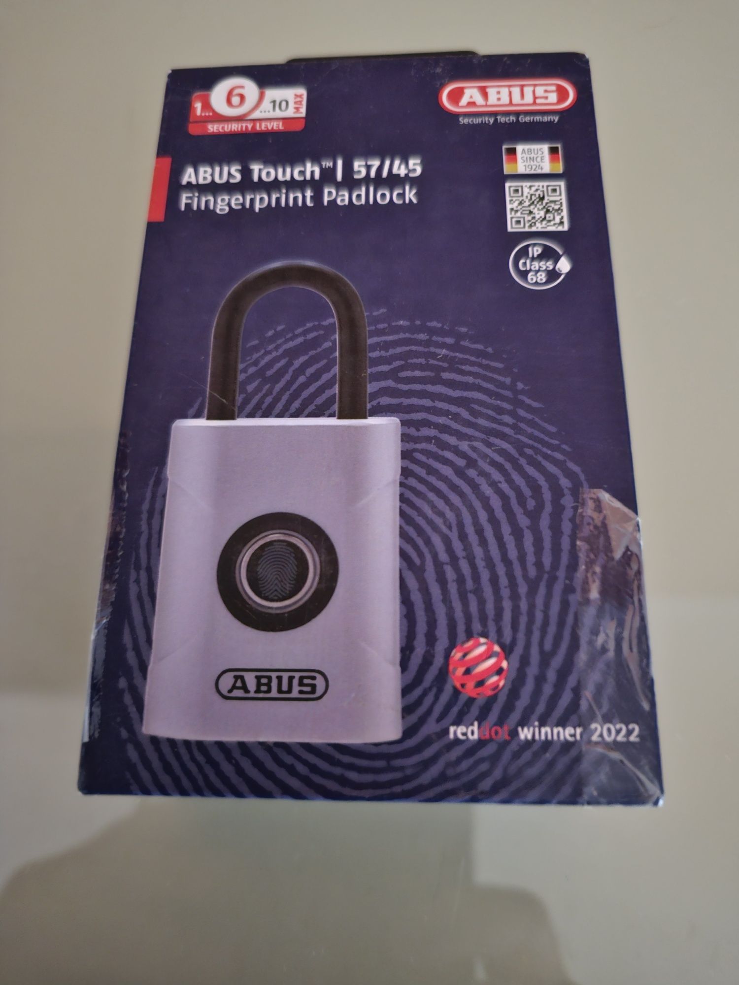 Fechadura de impressão digital ABUS Touch 57 45 - cadeado sem chave, à