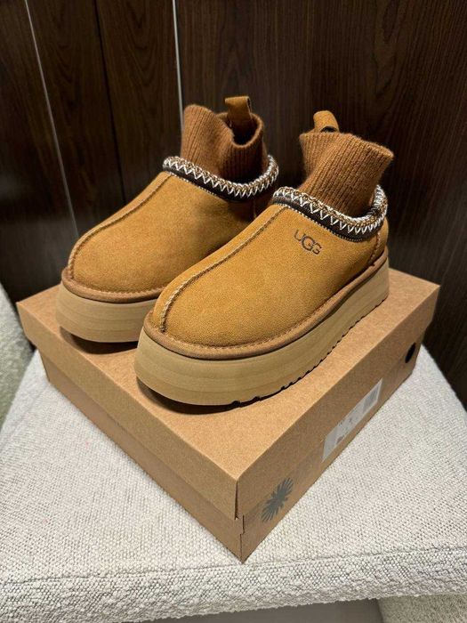 Угги Ugg Tasman Platform Sock Chestnut / Уггі Тасман Сок на платформі