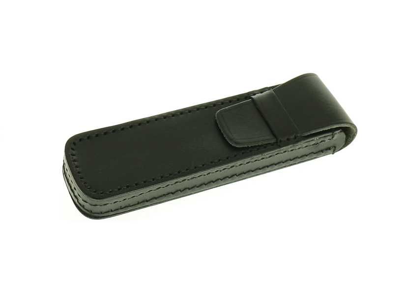 Skórzany piórnik na długopisy pióra czarny