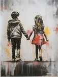 Gobelin na płótnie HD/Obrazek/Street Art/Graffiti/Banksy