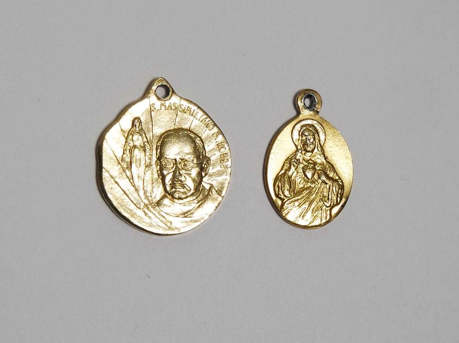 Medalik zawieszka religijny Jezus Maryja Maksymilian Kolbe