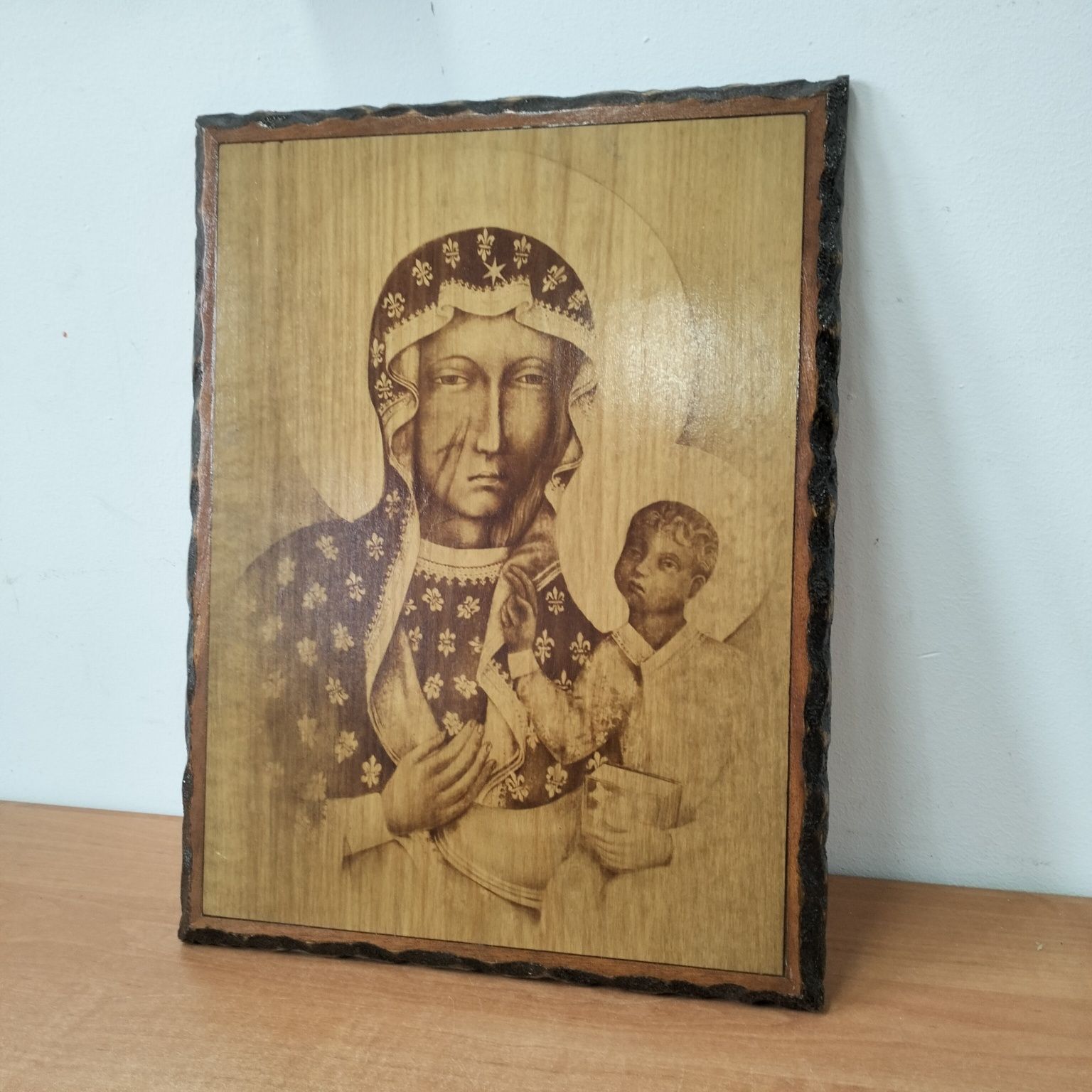 Piękny obraz drewniany Matka Boska Częstochowska