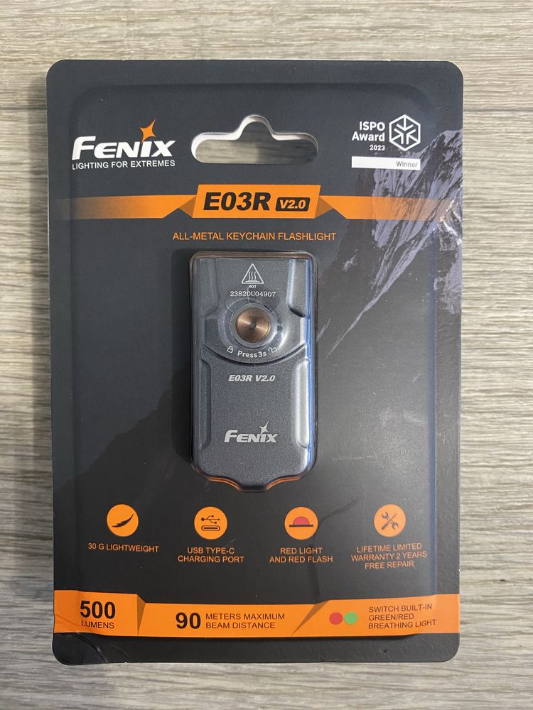 Ліхтар ручний брелок Fenix E03R V2.0 з акумулятором