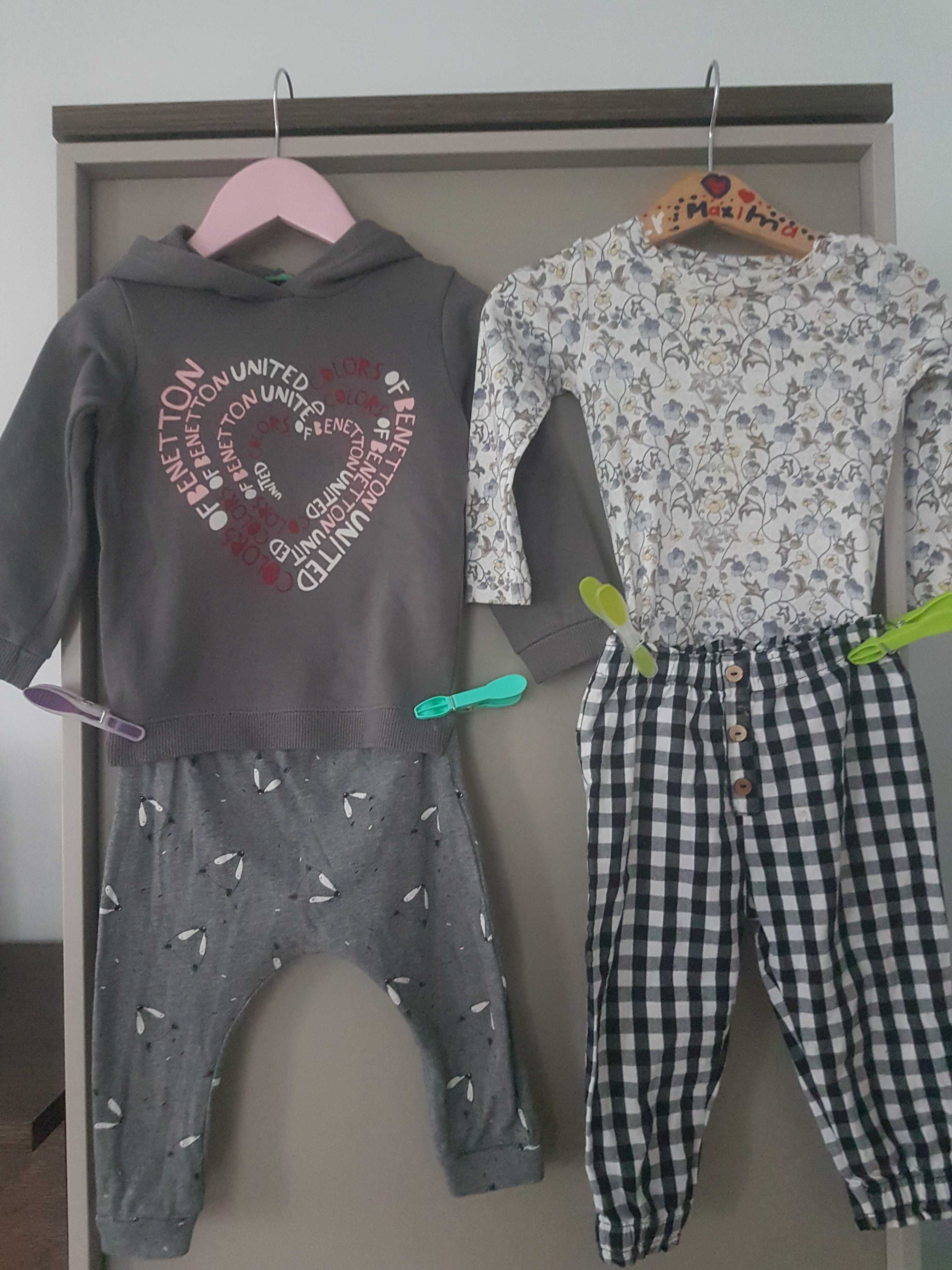 Paka ubranek, i, zestaw ubranek Benetton,  Molo r. 9 - 12 m( 74- 80)