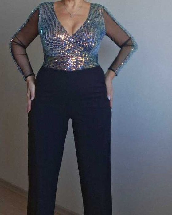 Комбінезон з паєтками,  вечірній брючный