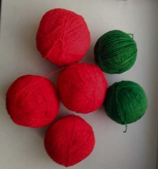 ОЛХ доставка Пряжа нитки  красный и зеленый цвет  с шерстью