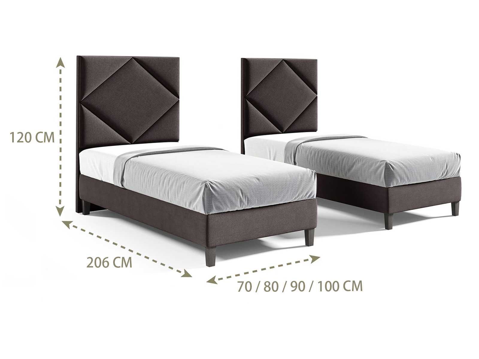 Pojedyncze tapicerowane łóżko hotelowe BOSTON 70 / 80 / 90/ 100x200 cm