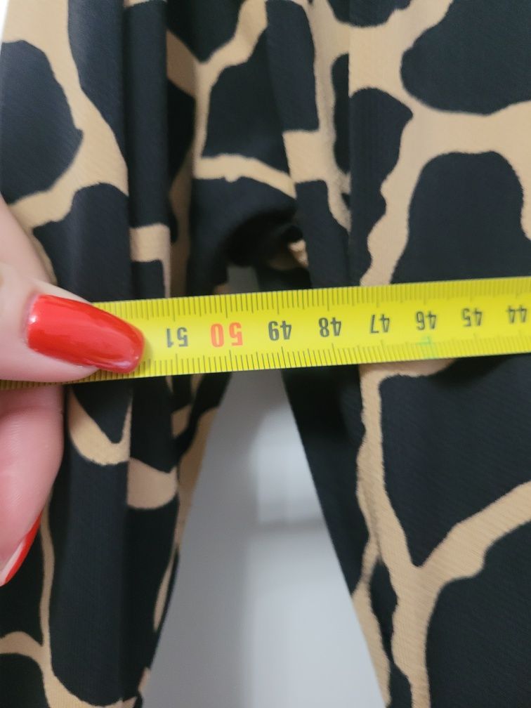 włoska sukienka print żyrafa, dopasowana, ciążowa, pammy r l/xl