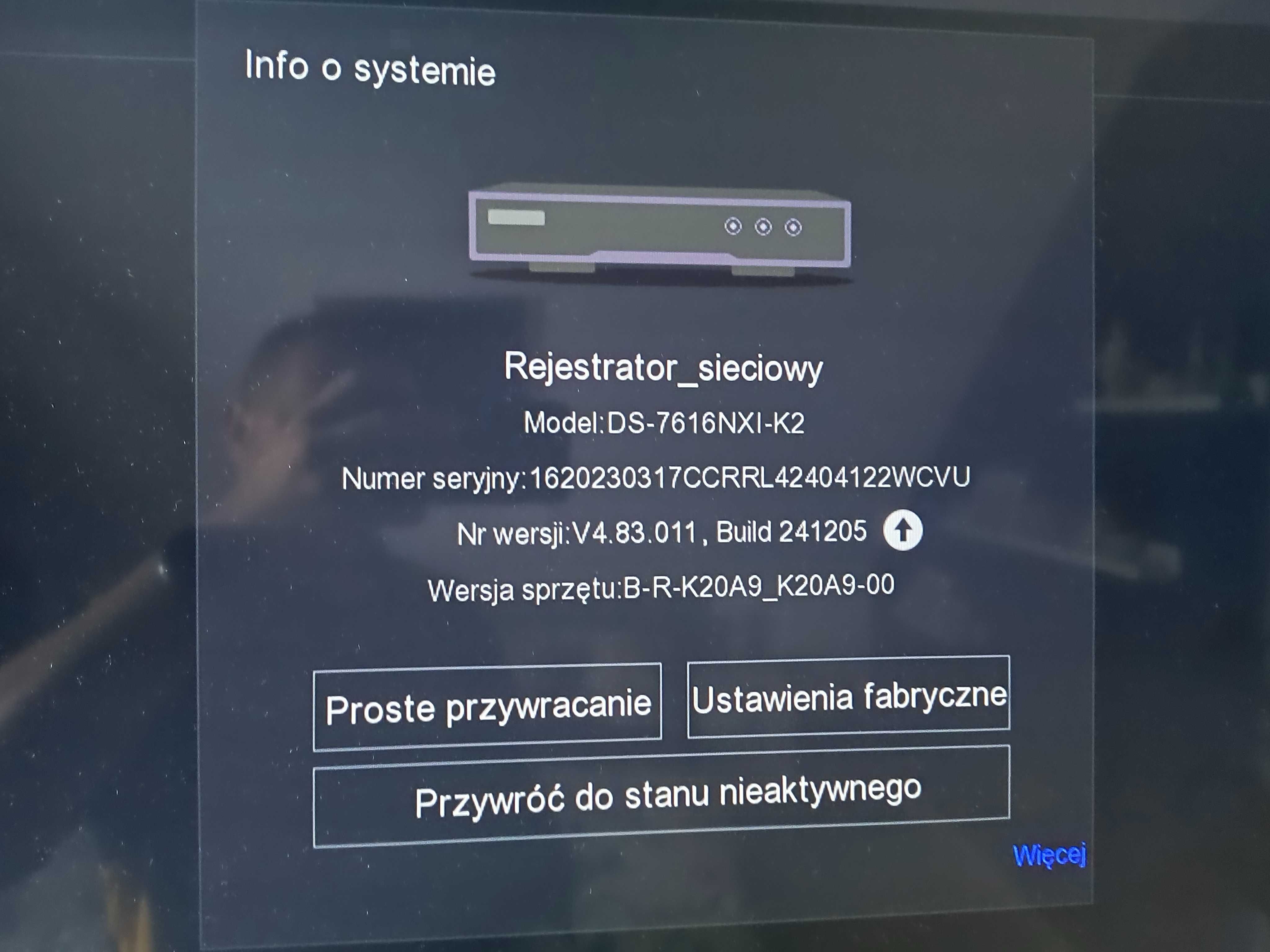 Rejestrator sieciowy IP Hikvision DS-7616NXI-K2  Acusense HIK +2 dyski