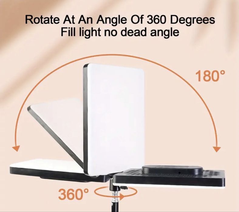 Anel de Luz LED 10” com Tripé Ajustável e Suporte para Telemóvel
