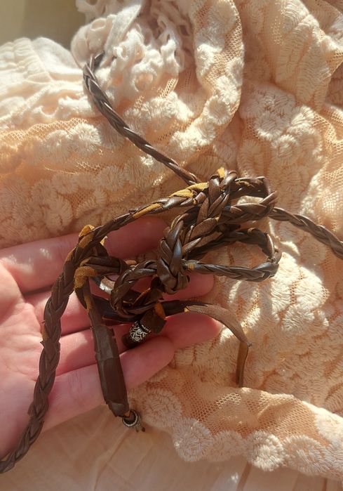 Letnia plażowa sukienka brzoskwiniowa w stylu boho rozm. M