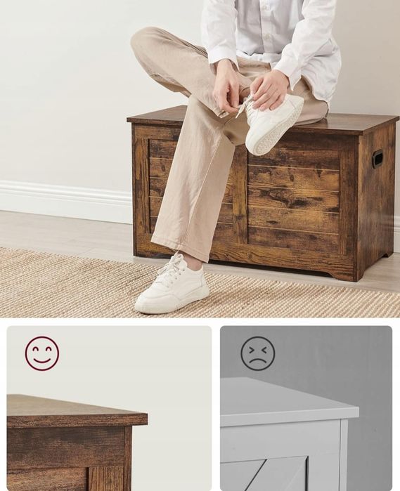 Skrzynia do przechowywania ławka ze schowkiem pojemnik LOFT 40x80x46cm