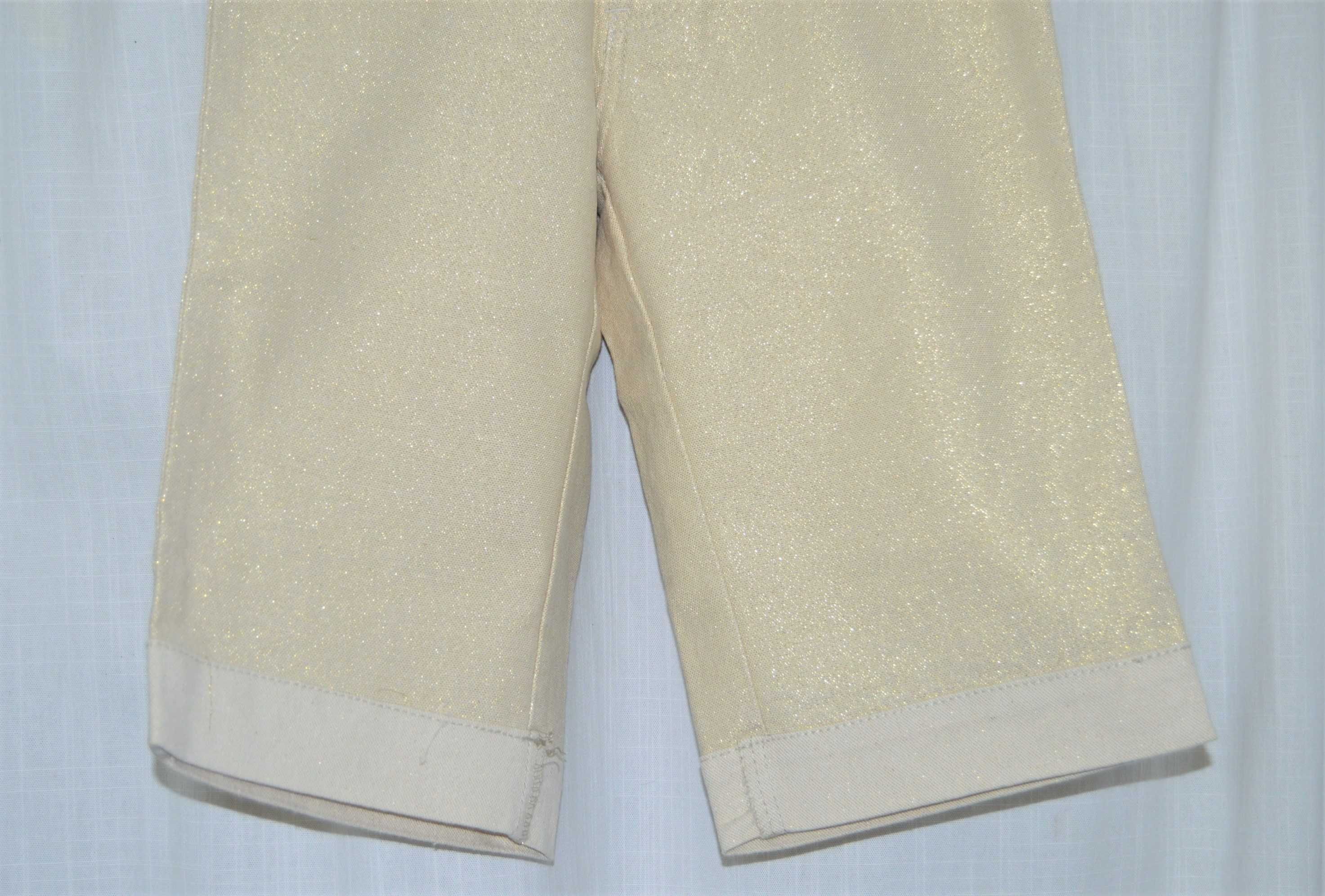 beżowe bermudy spodenki szorty jeans złote kremowe nude 34 xs dżinsowe