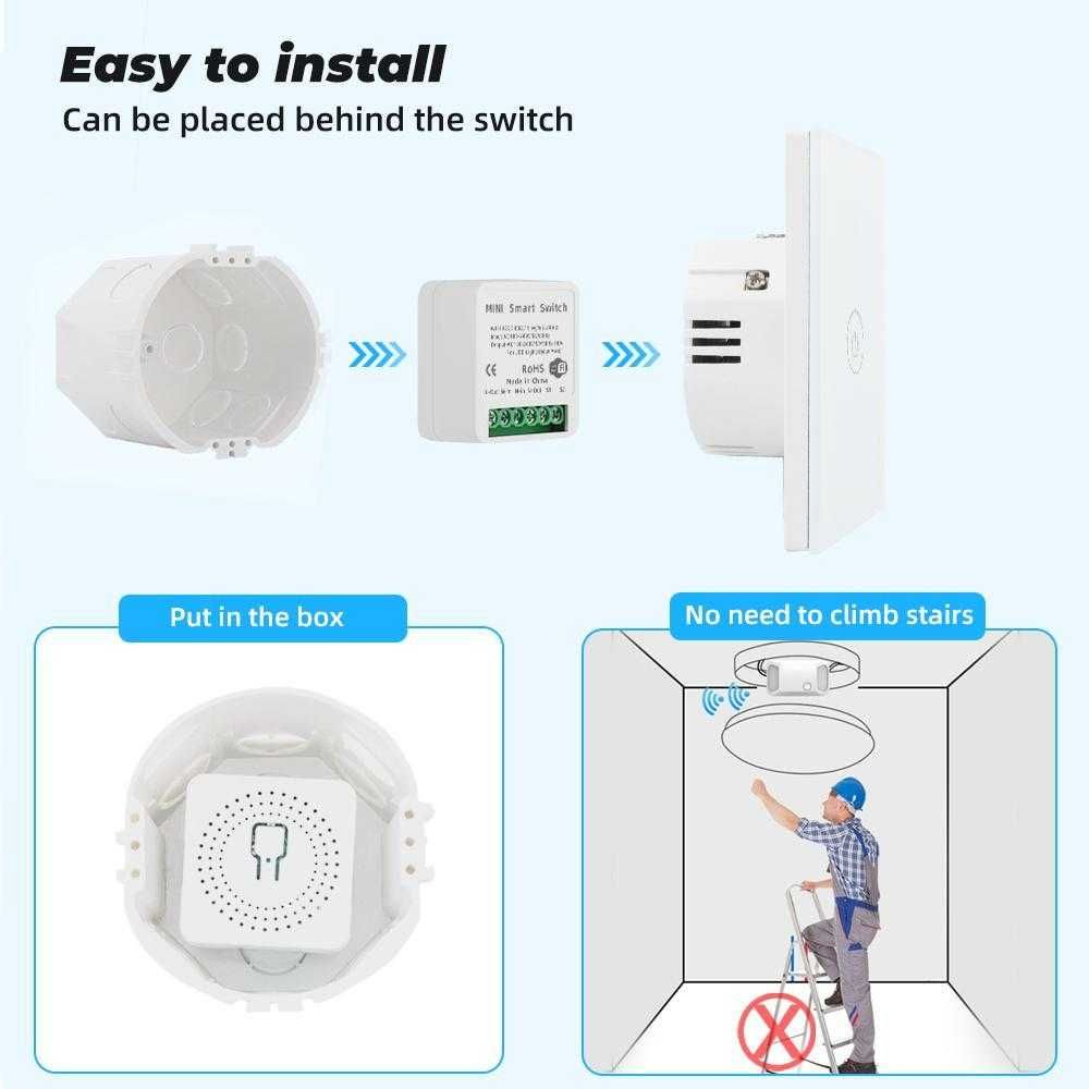 Wifi реле для розумного будинку MINI Smart Switch 16A Білий 16А
