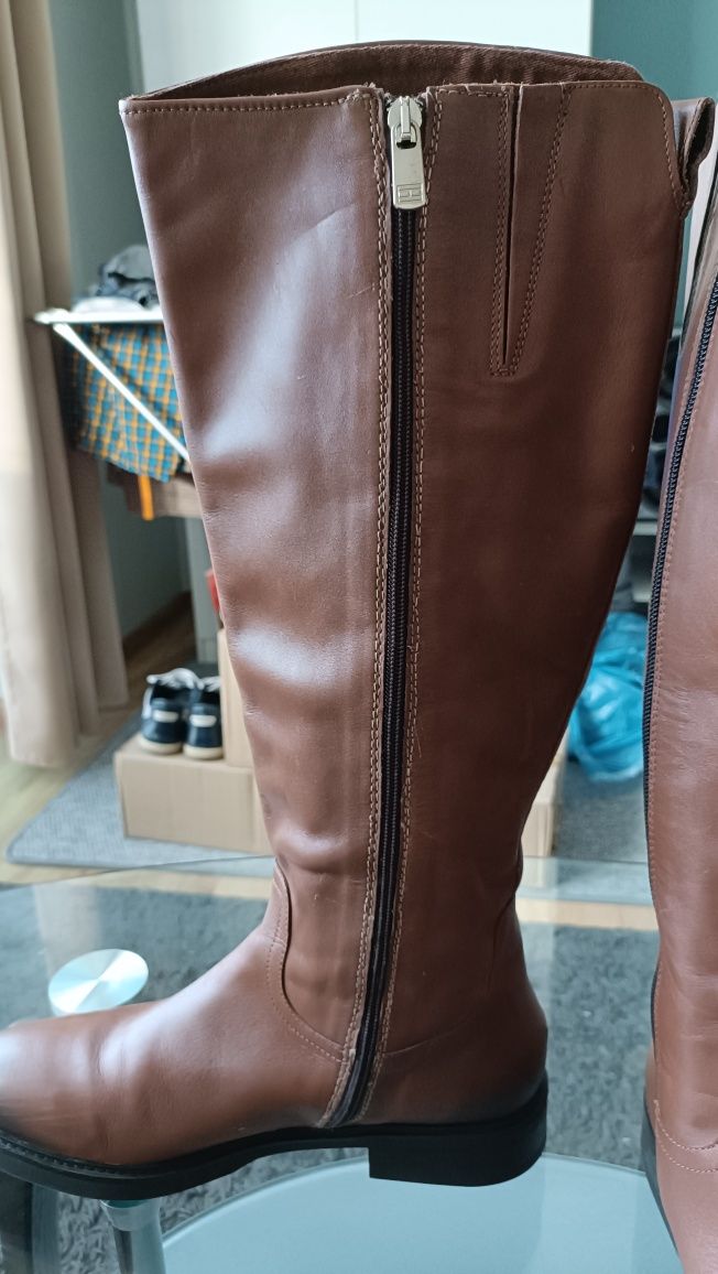 Tommy Hilfiger kozaki damskie roz 41 skóra naturalna