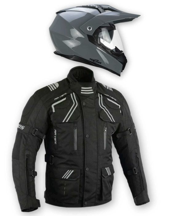 Conjunto casaco capacete dual-sport ADV motard novo