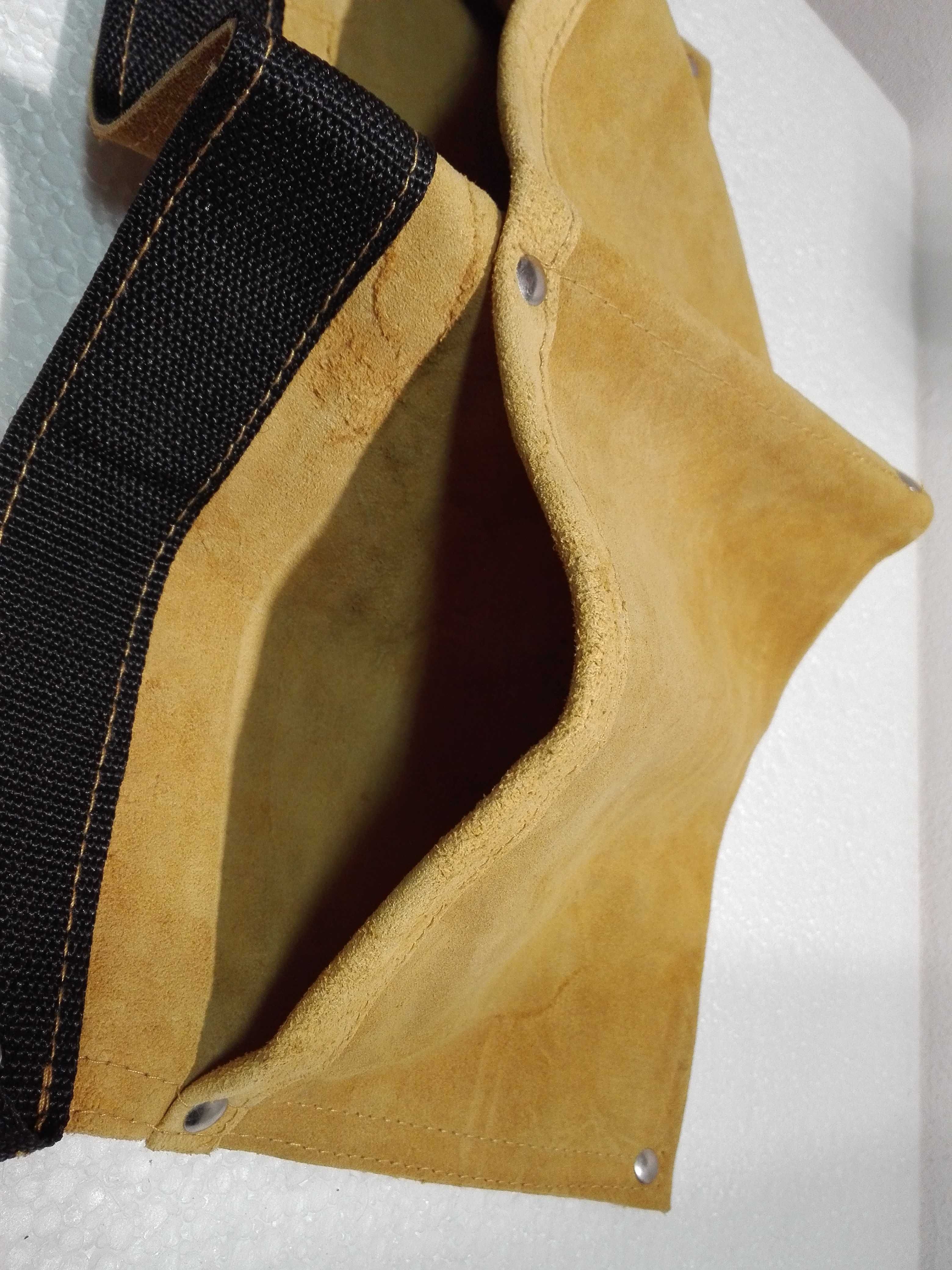 Cinto de trabalho em pele com 2 bolsos