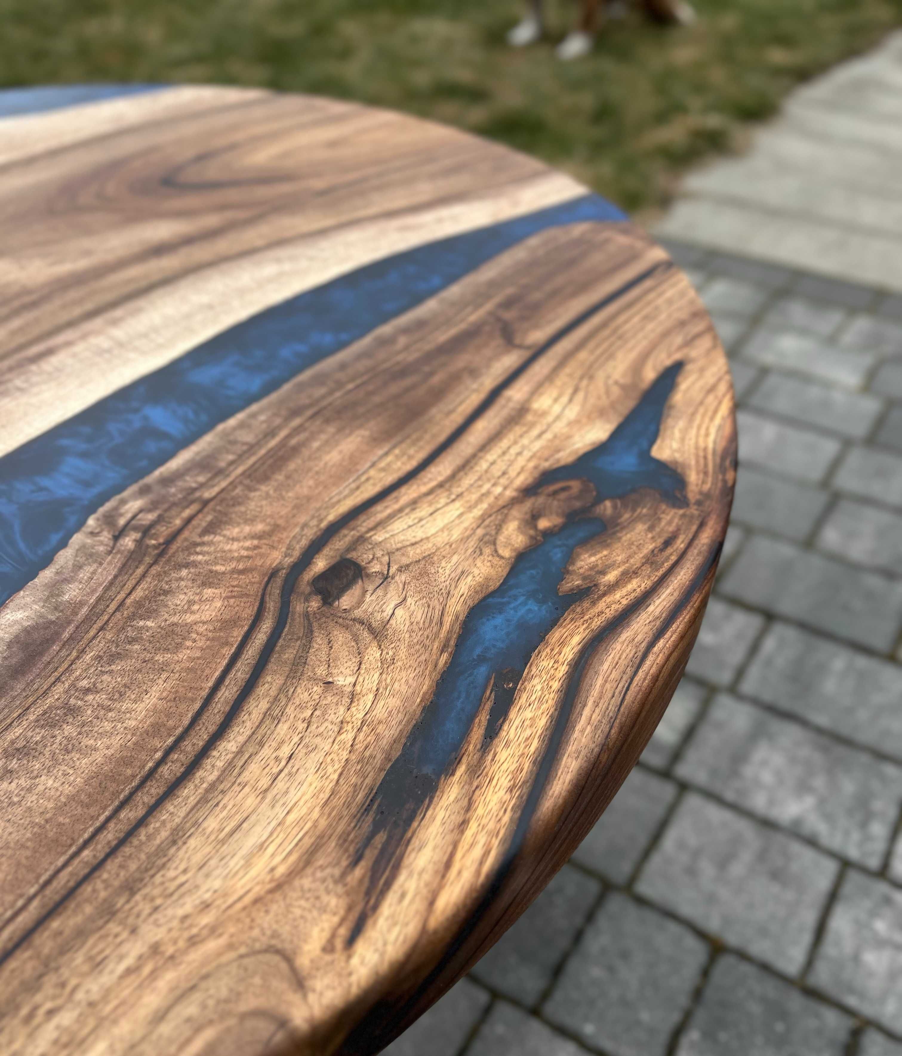 Okrągły stolik kawowy orzech włoski dostępny od ręki 99cm #11
