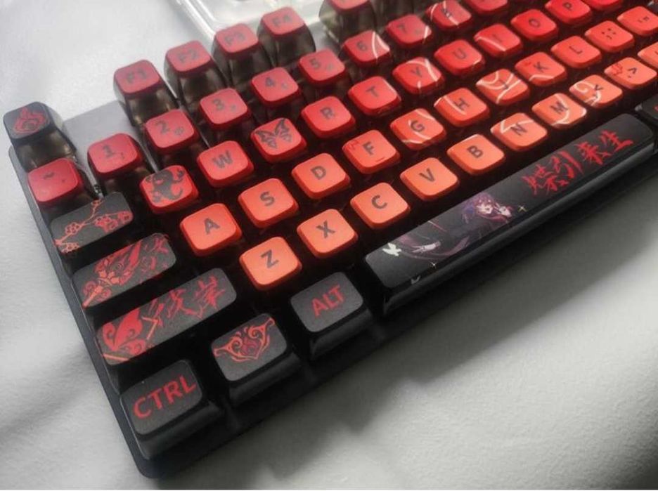 Genshin impact hu tao напівпрозорі кеусар кейкапи genshin impact 125шт