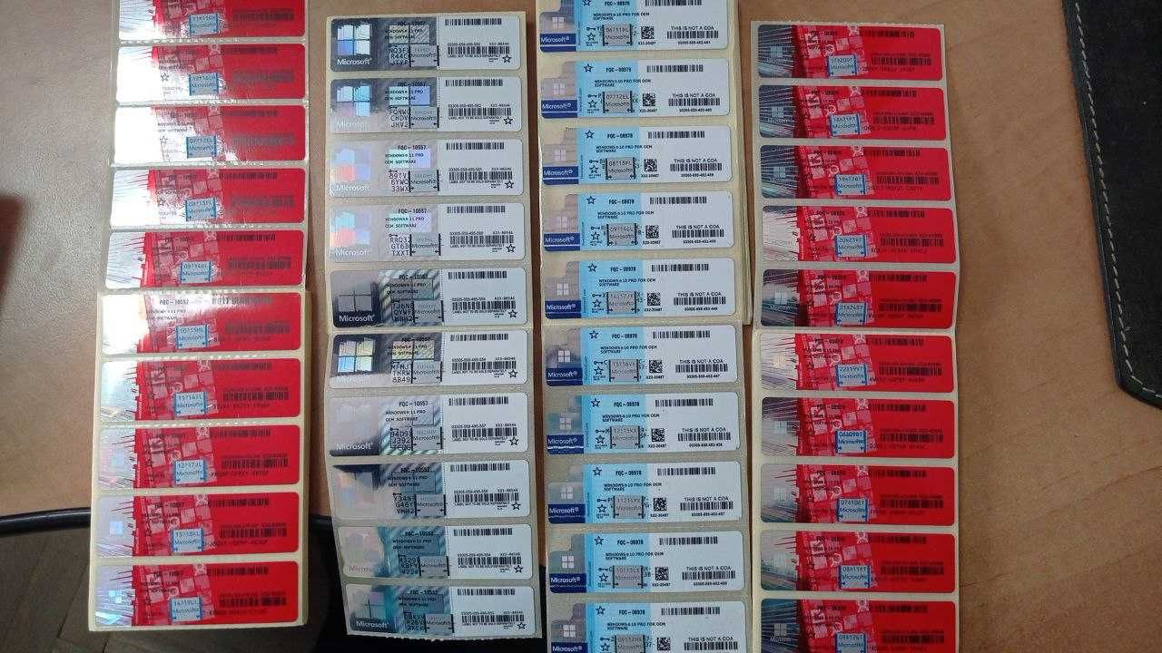 Ключ Windows 11та10 PRO HOME Наклейка Стікер Ліцензія OEM Stickers COA