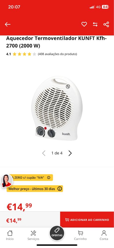 Termoventilador Kunft - 2 pecas