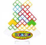 Gra Edukacyjna Układanka Tetris TOWER DLA DZIECI WIEŻA 3D 48 KLOCKÓW