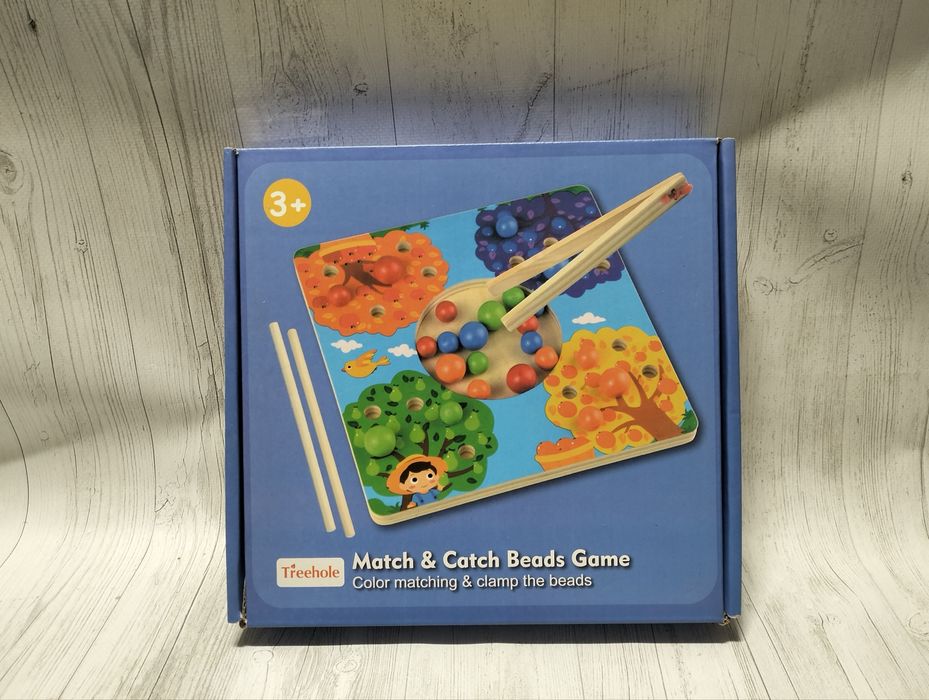 Деревянная игра Limo Toy сортер Монтессори с пинцетом Времена года