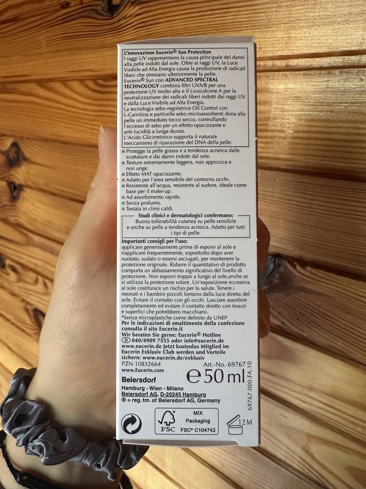 Eucerin oli control spf 50 nowy