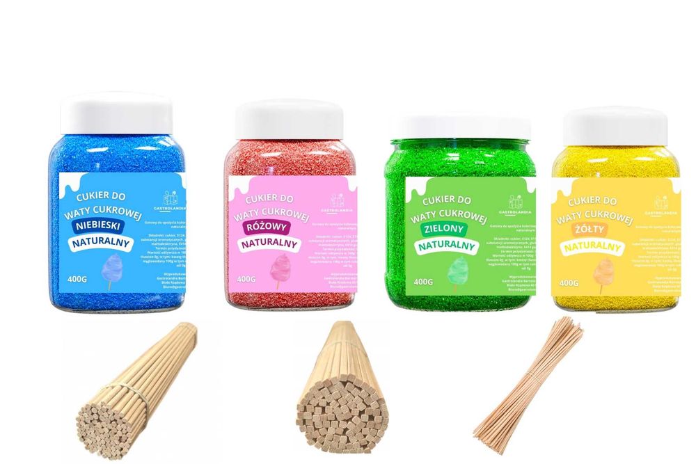Cukier Kolorowy DO WATY CUKROWEJ w słoikach Prosto od PRODUCENTA