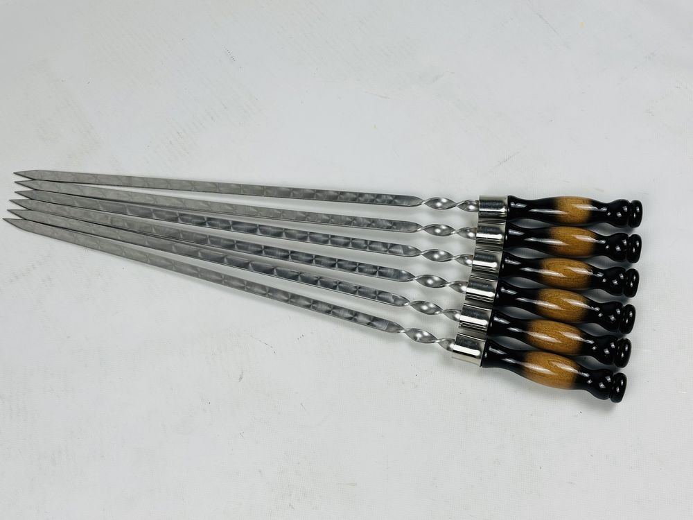 Шампура ПРЕМИУМ, с деревяной ручкой (3 мм)