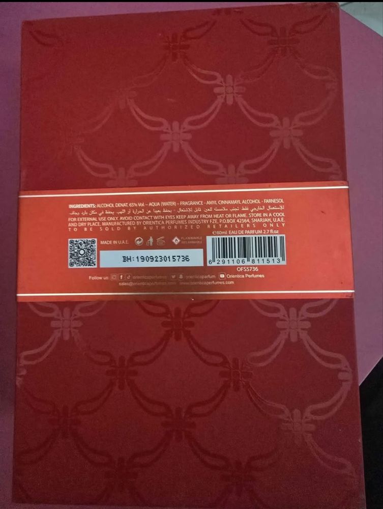 Perfume arabe de luxo Amber Rouge