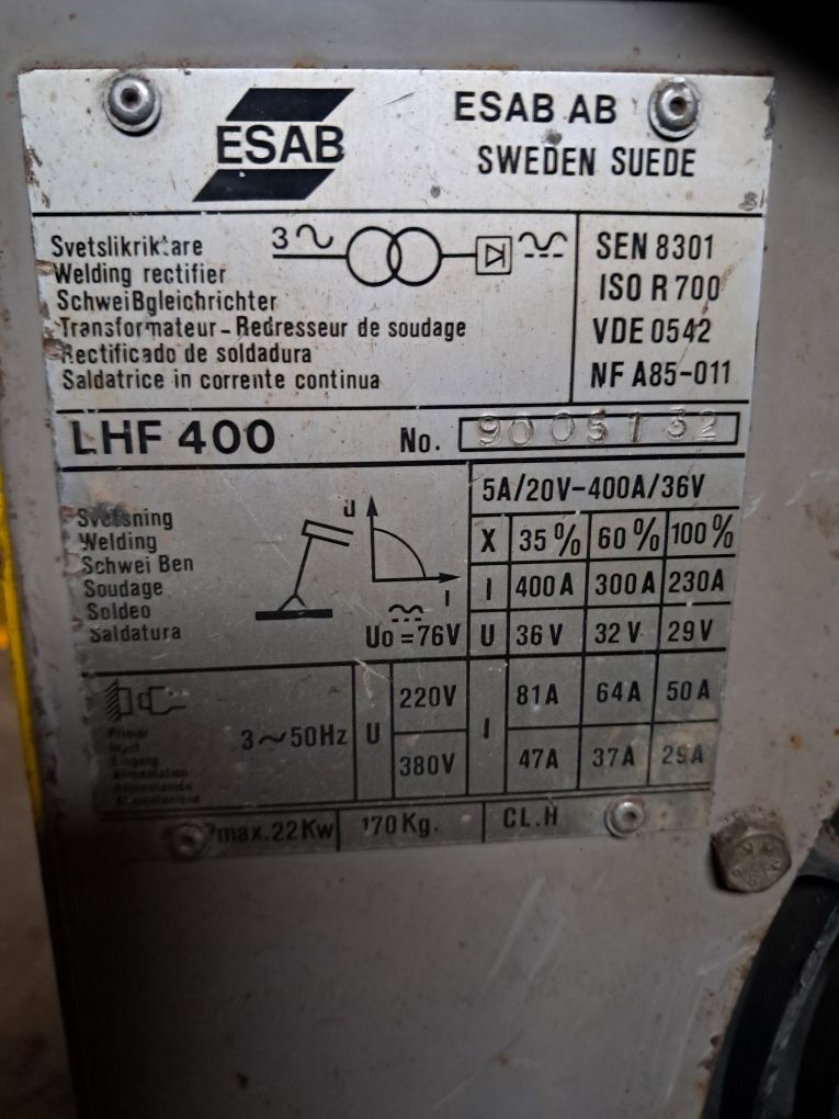 Spawarka  esab lhf400